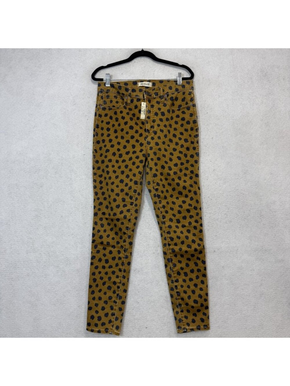 Madewell Jeans Womens 29 Brown 10" High Rise Skinny Animal Print Stretch Denim